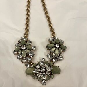 Jcrew Mint Green Floral Necklace
